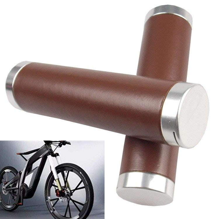 Retro Bicycle Leather Grip Cover Mountain Bike Comfortable Cowhide Grip Cover, Colour: HG005B Exq...