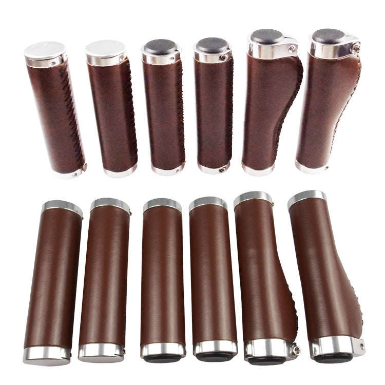 Retro Bicycle Leather Grip Cover Mountain Bike Comfortable Cowhide Grip Cover, Colour: HG005B Exq...