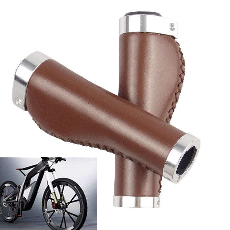 Retro Bicycle Leather Grip Cover Mountain Bike Comfortable Cowhide Grip Cover, Colour: HG006 Comf...