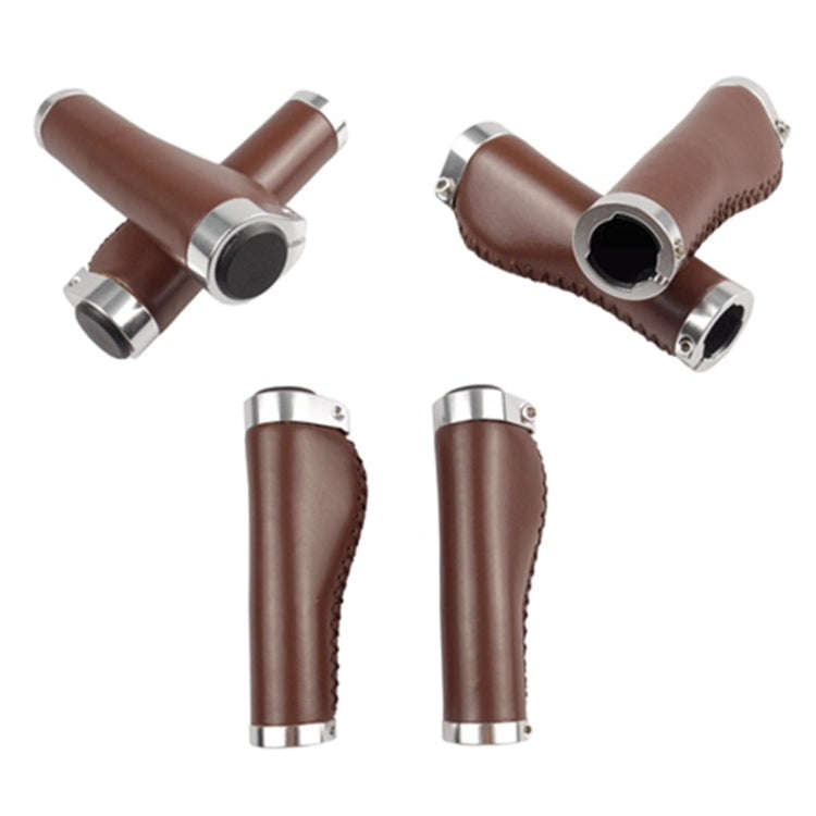 Retro Bicycle Leather Grip Cover Mountain Bike Comfortable Cowhide Grip Cover, Colour: HG006 Comf...