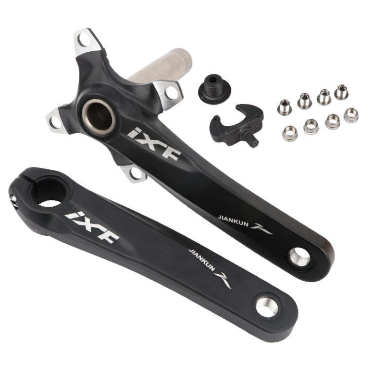 JIANKUN IXF Mountain Bike Hollow Crank Modified, Style:Left and Right Crank(Black)