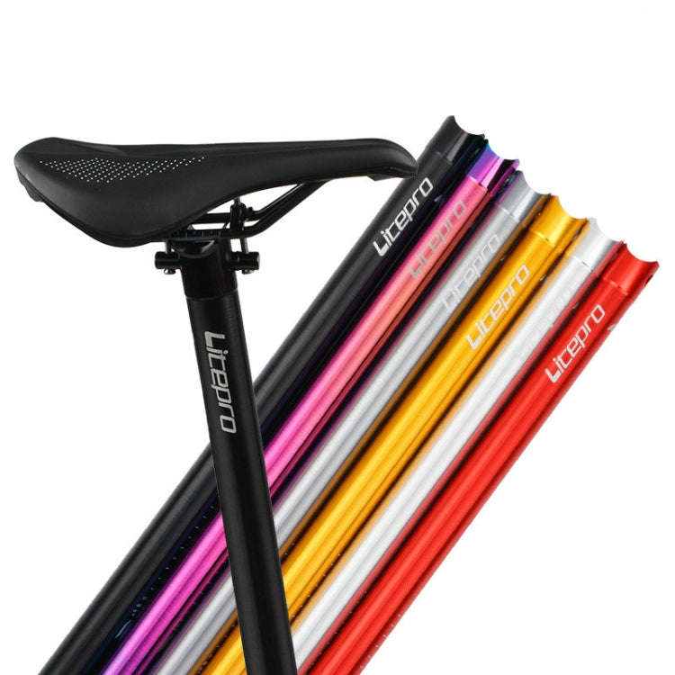 Litepro 412 Folding Bicycle Seatpost 33.9mm LP Plum Blossom Seat Tube, Colour: Titanium