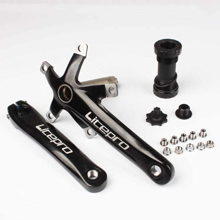 Litepro Folding Bicycle LP Hollow One-piece Crank Tooth Disc Bottom Axle Modified SP8, Style:Left...