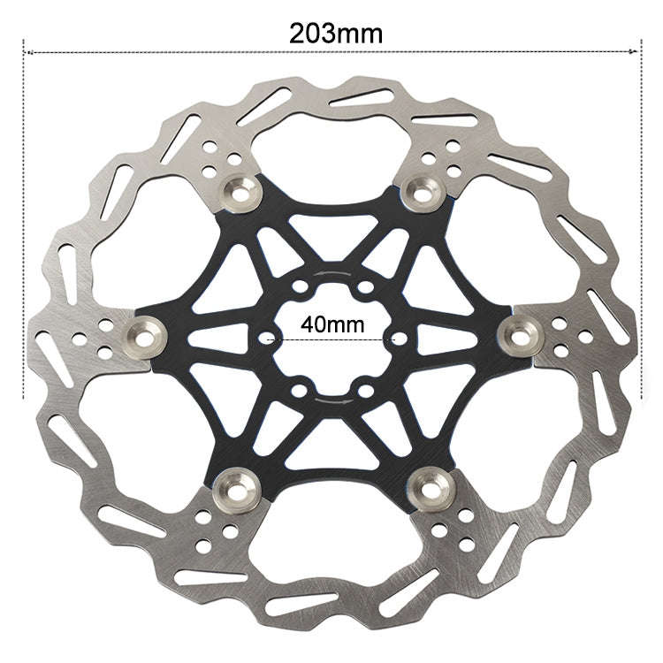 SNAIL FD-01 Mountain Bike Floating Disc Bicycle Brake Pad Six Nail Brake Disc, Size:203mm, Color:...