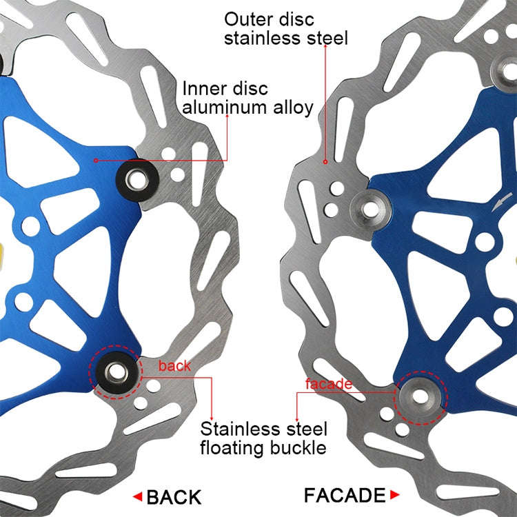 SNAIL FD-01 Mountain Bike Floating Disc Bicycle Brake Pad Six Nail Brake Disc, Size:180mm, Color:Red