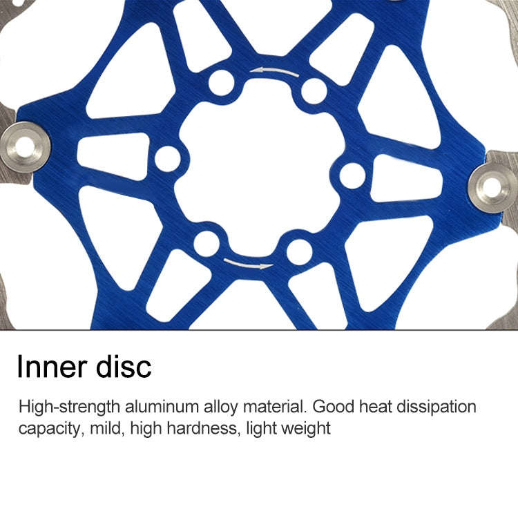 SNAIL FD-01 Mountain Bike Floating Disc Bicycle Brake Pad Six Nail Brake Disc, Size:203mm, Color:Red