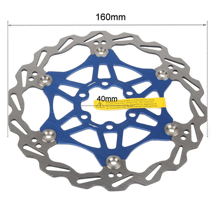 SNAIL FD-01 Mountain Bike Floating Disc Bicycle Brake Pad Six Nail Brake Disc, Size:160mm, Color:...