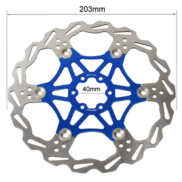 SNAIL FD-01 Mountain Bike Floating Disc Bicycle Brake Pad Six Nail Brake Disc, Size:203mm, Color:...