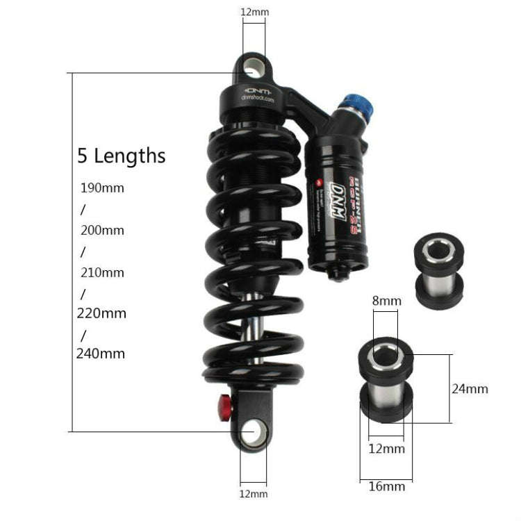 DNM RCP2S Mountain Bike Oil Spring Rear Shock Absorber Soft Tail Frame Rear Bladder, Size:200mm(W...