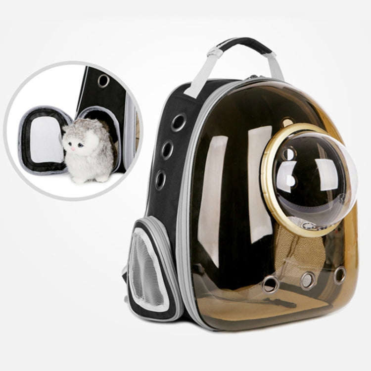 Space Capsule Pet Bag Panoramic Transparent Cat Go Out Portable Breathable Backpack with Cover(Pink)