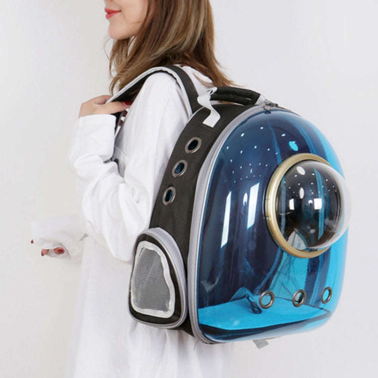 Space Capsule Pet Bag Panoramic Transparent Cat Go Out Portable Breathable Backpack with Cover(Pink)