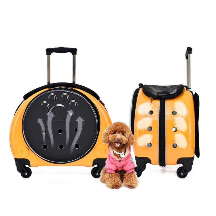 Pet Trolley Case Got Out Portable Pet Bag(Golden)
