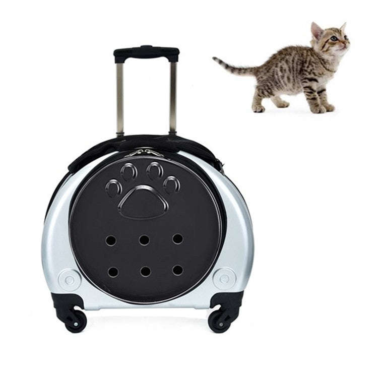 Pet Trolley Case Got Out Portable Pet Bag(Silver)