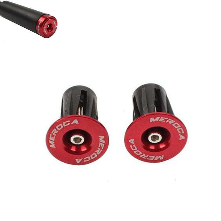 1pair MEROCA Mountain Bike Expansion Lock Bar Plug Road Bike Bicycle Bar Plug End Cover, Color: Red