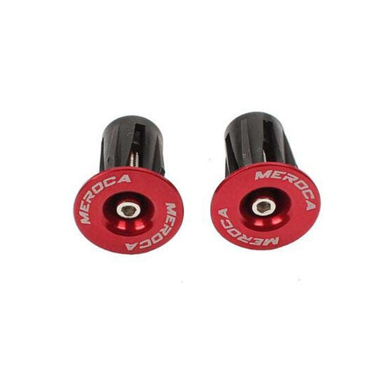 1pair MEROCA Mountain Bike Expansion Lock Bar Plug Road Bike Bicycle Bar Plug End Cover, Color: Red