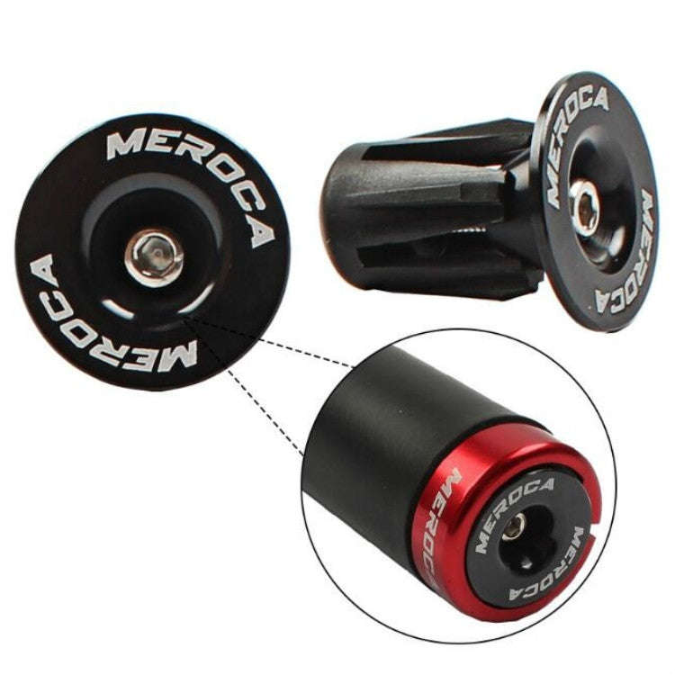 1pair MEROCA Mountain Bike Expansion Lock Bar Plug Road Bike Bicycle Bar Plug End Cover, Color: Red