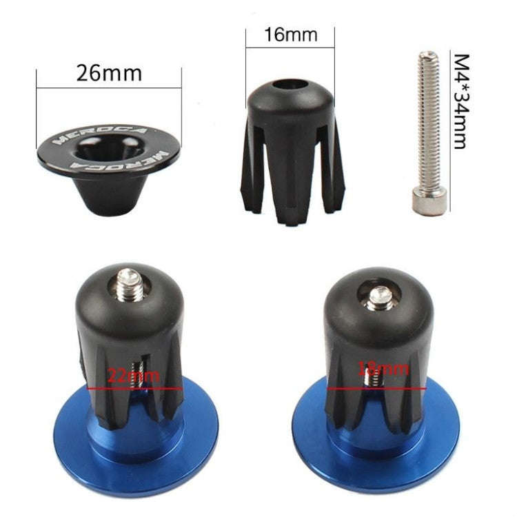 1pair MEROCA Mountain Bike Expansion Lock Bar Plug Road Bike Bicycle Bar Plug End Cover, Color: Red