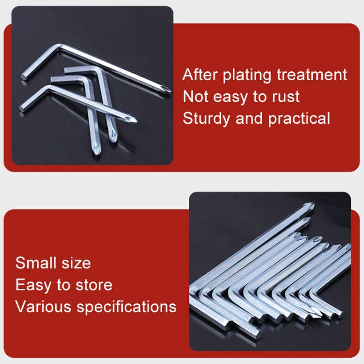 10pcs Screwdriver Hexagonal Wrench Scooter Repair Tools Cross Bit, Specification:6mm, Material:45...