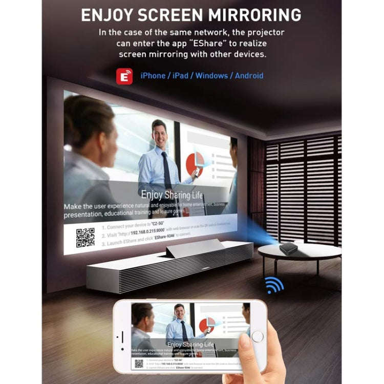 P11 854x480 DLP Mini Smart Projector With Infrared Remote Control, Android 9.0, 2GB+16GB, Support...