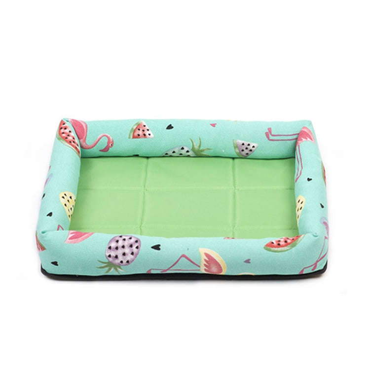 Summer Pet Non-removable Side Dog Mat Pet Bed, Specification: XL 83X66X8cm(Watermelon Green)