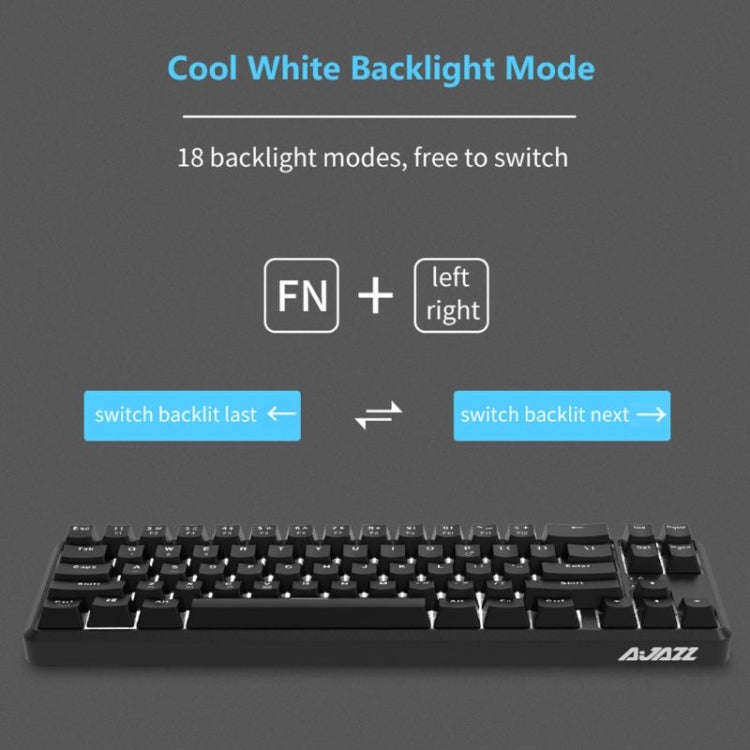 Ajazz K680T Mini USB Wired Dual-mode Charging 68-keys Laptop Bluetooth Mechanical Keyboard, Cable...