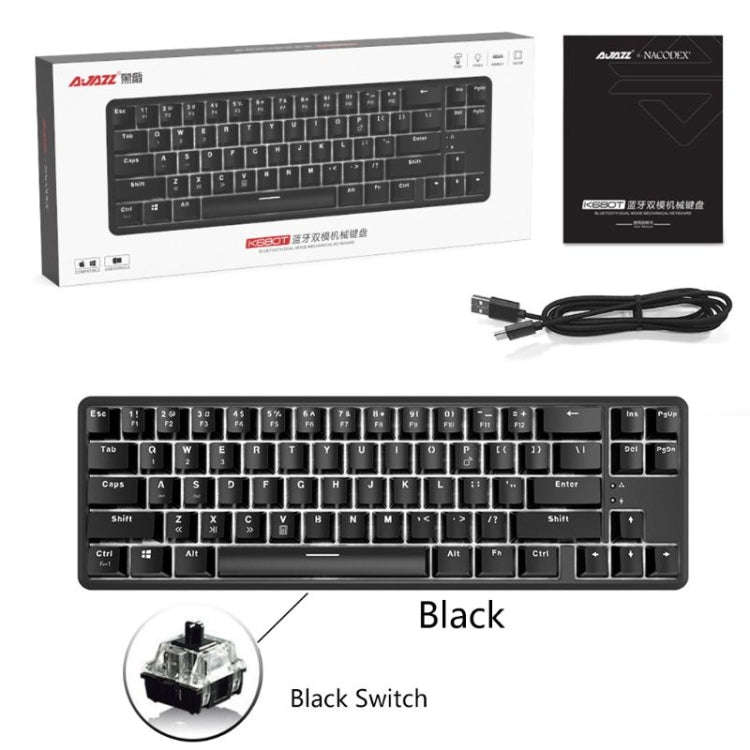 Ajazz K680T Mini USB Wired Dual-mode Charging 68-keys Laptop Bluetooth Mechanical Keyboard, Cable...