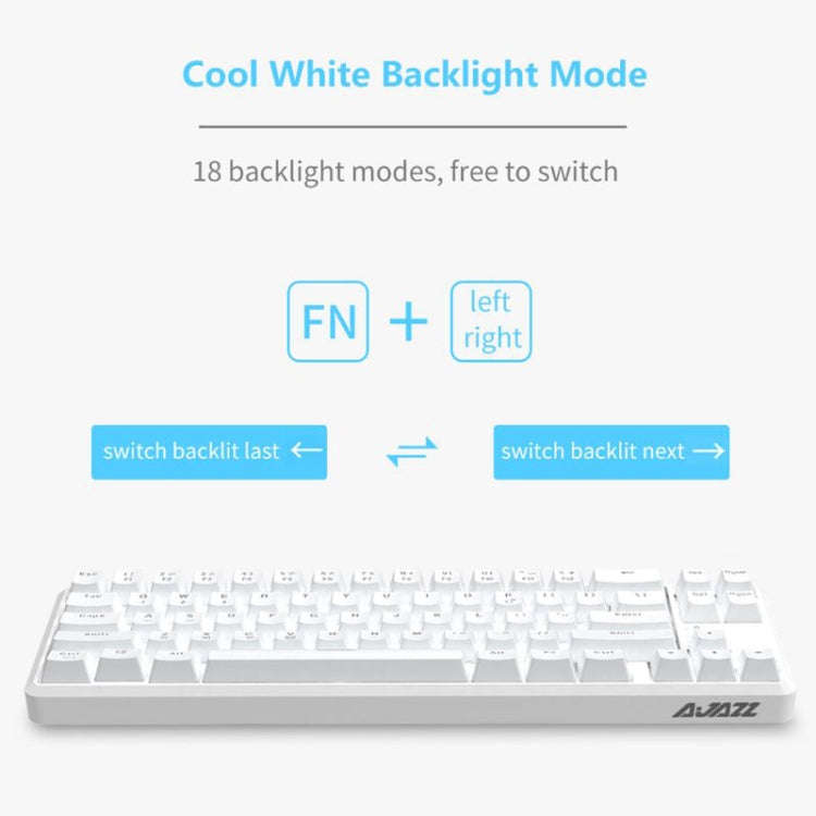 Ajazz K680T Mini USB Wired Dual-mode Charging 68-keys Laptop Bluetooth Mechanical Keyboard, Cable...