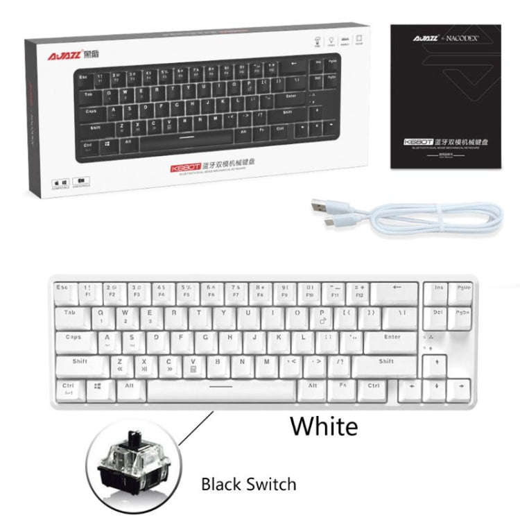 Ajazz K680T Mini USB Wired Dual-mode Charging 68-keys Laptop Bluetooth Mechanical Keyboard, Cable...