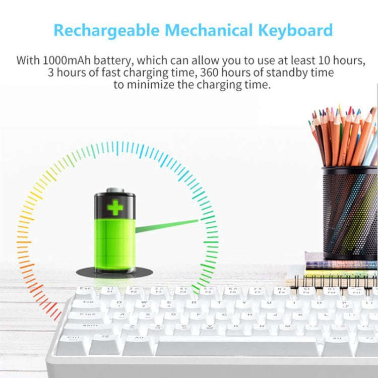 Ajazz K680T Mini USB Wired Dual-mode Charging 68-keys Laptop Bluetooth Mechanical Keyboard, Cable...