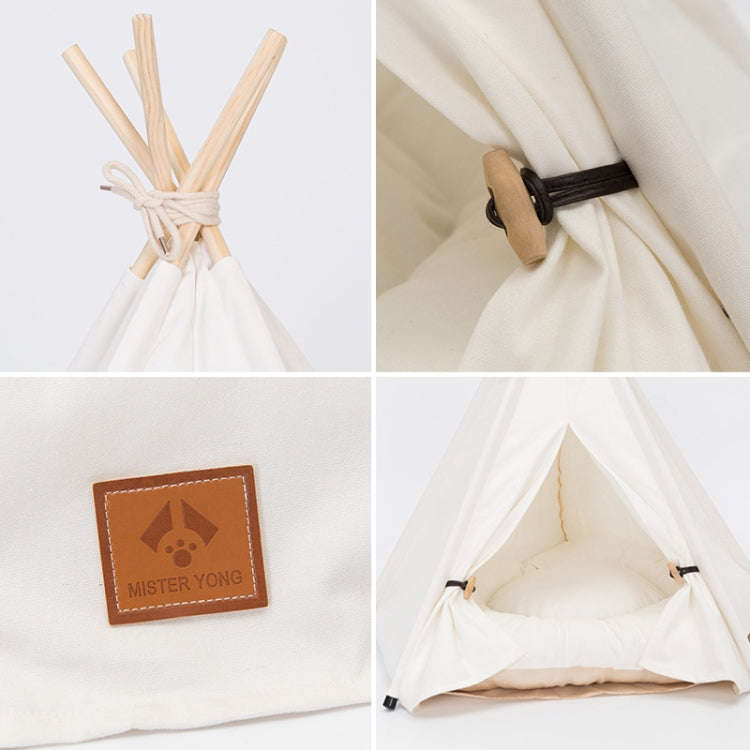 Pure White Pet Tent Nest For Small And Medium Dogs and Cats Foldable Playhouse, Style:With Cushio...