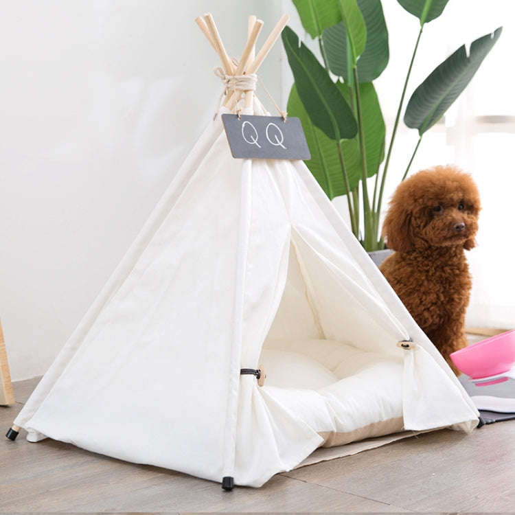 Pure White Pet Tent Nest For Small And Medium Dogs and Cats Foldable Playhouse, Style:With Cushio...