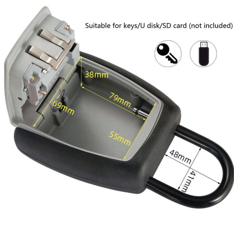 Password Key Box Four-digit Password Lock Padlock Type Free Installation Key Lock Box