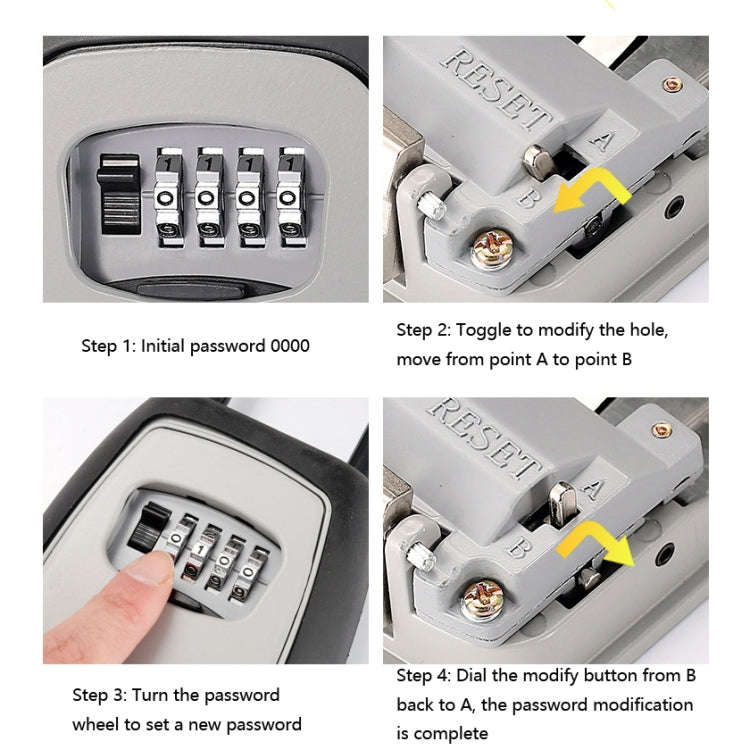 Password Key Box Four-digit Password Lock Padlock Type Free Installation Key Lock Box
