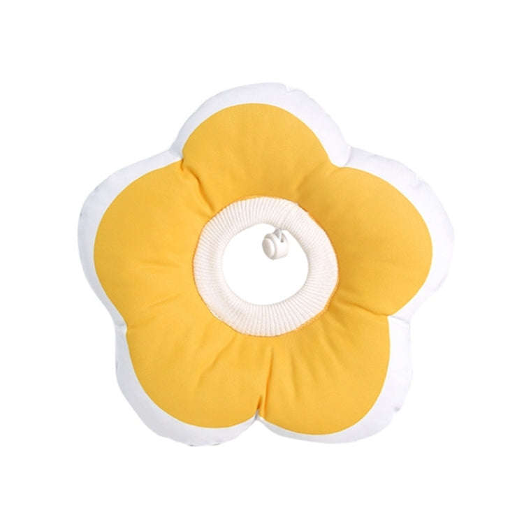 Cute Flower Shaped Pet Anti-licking Collar, Specification: L(Yellow)