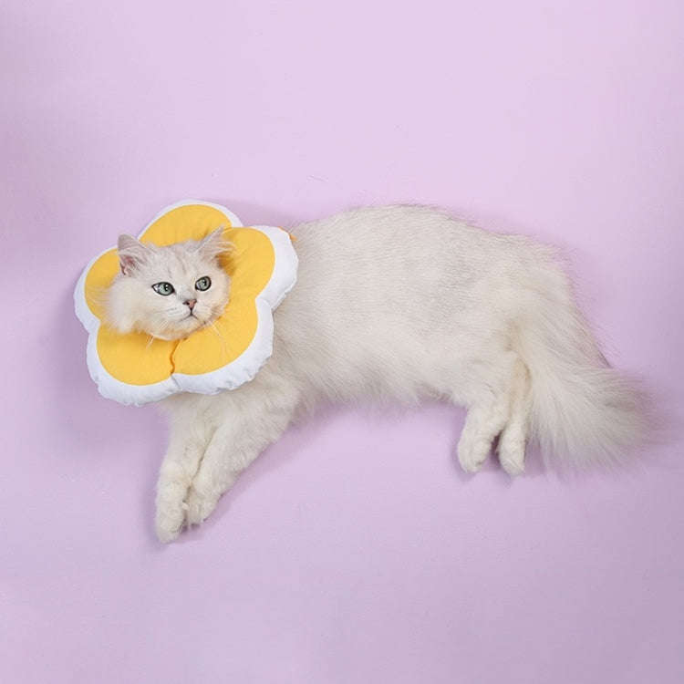 Cute Flower Shaped Pet Anti-licking Collar, Specification: L(Yellow)