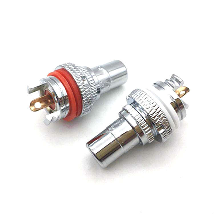 4 PCS / 2 Pairs CMC Copper RCA Female Audio Power Amplifier AV Audio Lotus Socket Terminal(Rhodiu...