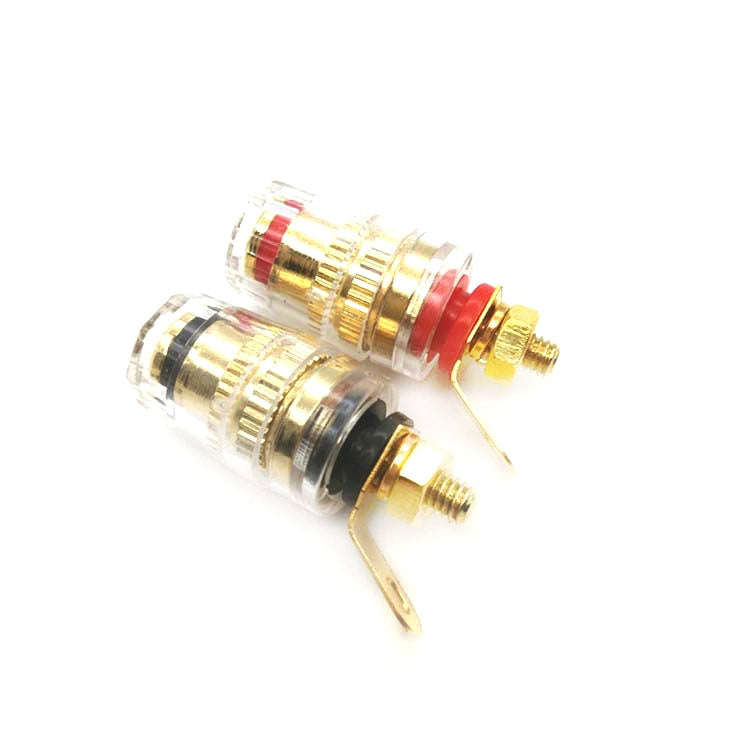 10 PCS / 5 Pairs Crystal Transparent Binding Post Audio Engineering Panel Speaker Socket 4mm Bana...