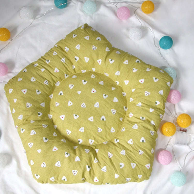 Cotton Canvas Pet Tent Cat and Dog Bed with Cushion, Specification: Small 40×40×50cm(Yellow Tri...