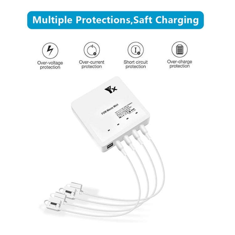 For DJI Mavic Mini Charger Battery USB 6 in 1 Hub Intelligent Battery Controller Charger, Plug Ty...