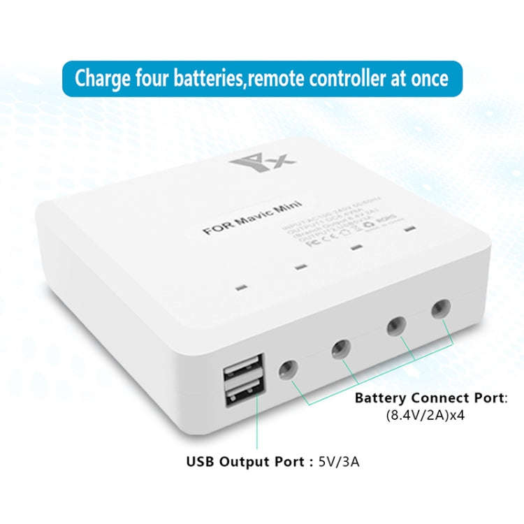 For DJI Mavic Mini Charger Battery USB 6 in 1 Hub Intelligent Battery Controller Charger, Plug Ty...