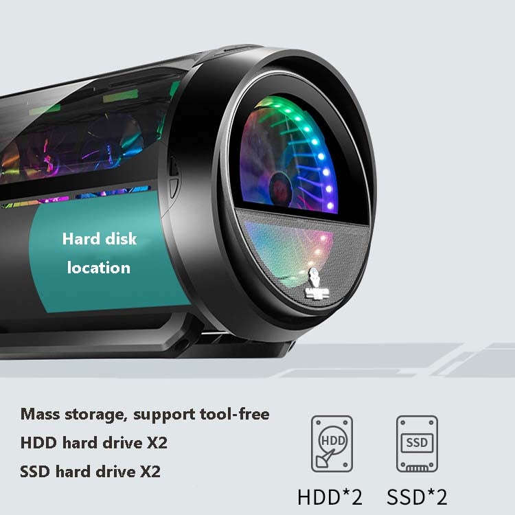 GAMEKM Genki Bomb Personality Gaming Internet Cafe Side Through Gaming Case USB 3.0 Water-cooled ...