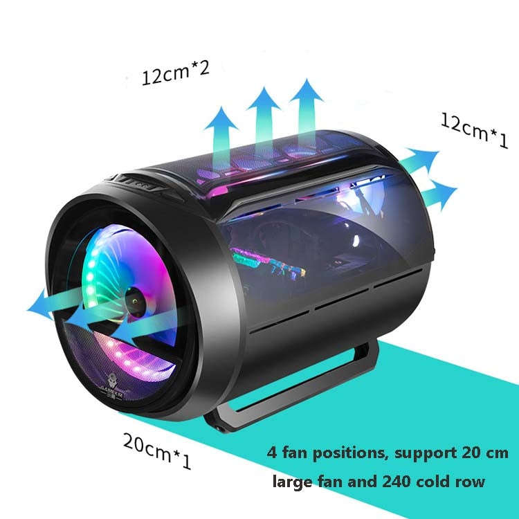 GAMEKM Genki Bomb Personality Gaming Internet Cafe Side Through Gaming Case USB 3.0 Water-cooled ...