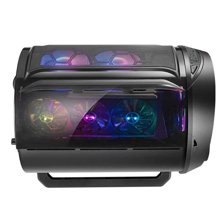 GAMEKM Genki Bomb Personality Gaming Internet Cafe Side Through Gaming Case USB 3.0 Water-cooled ...