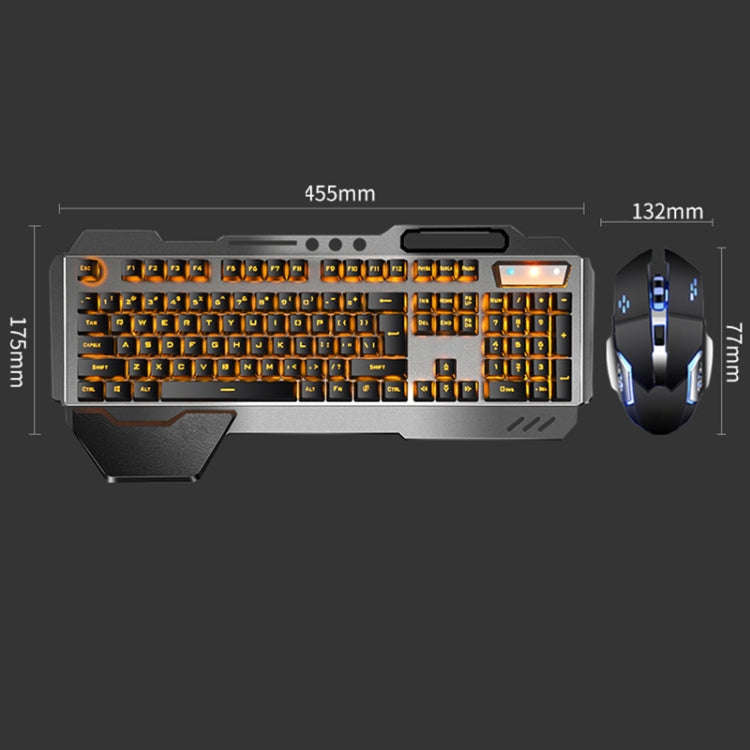 K680 Rechargeable Wireless Keyboard and Mouse Set(Black Mixed Color)