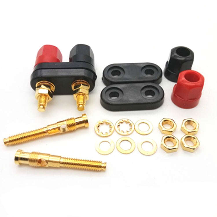 10 PCS One-piece Speaker Two-position Hexagonal Power Amplifier Terminal Red and Black Power Hexa...