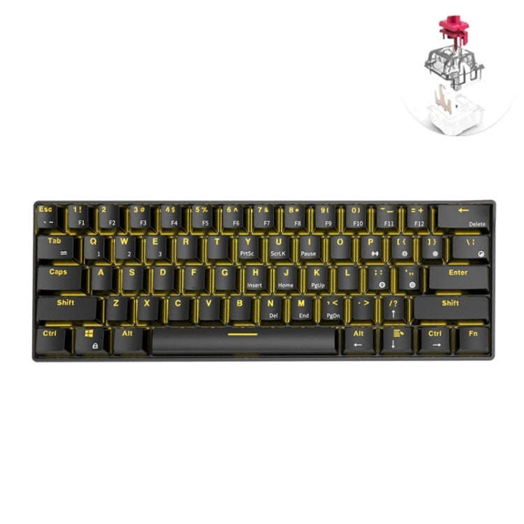RK61 61 Keys Bluetooth / 2.4G Wireless / USB Wired Three Modes Tablet Mobile Gaming Mechanical Ke...