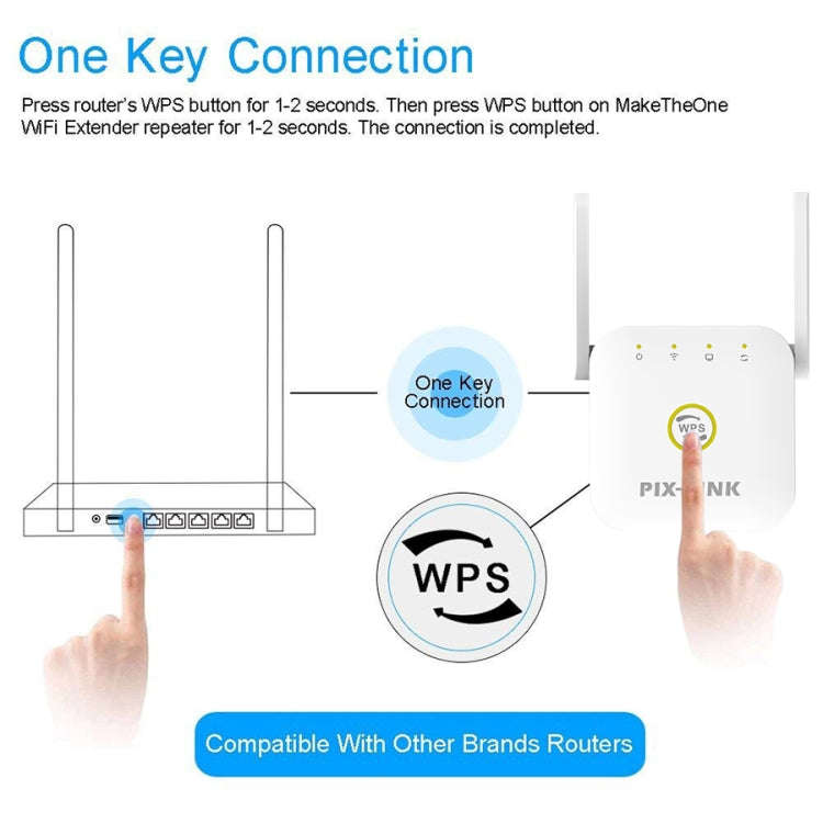 PIX-LINK WR22 300Mbps Wifi Wireless Signal Amplification Enhancement Extender, Plug Type:UK Plug(...