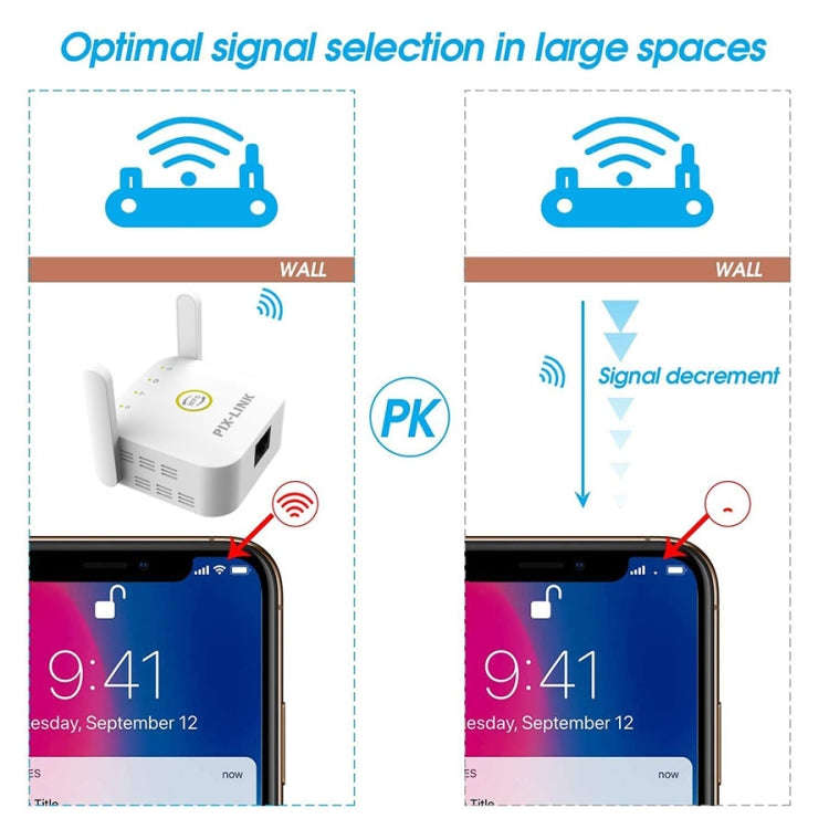 PIX-LINK WR22 300Mbps Wifi Wireless Signal Amplification Enhancement Extender, Plug Type:UK Plug(...