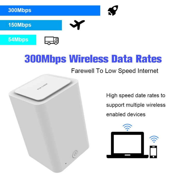 PIXLINK WR11 300Mbps Home WiFi Wireless Signal Relay Amplifier Booster, Plug Type:US Plug