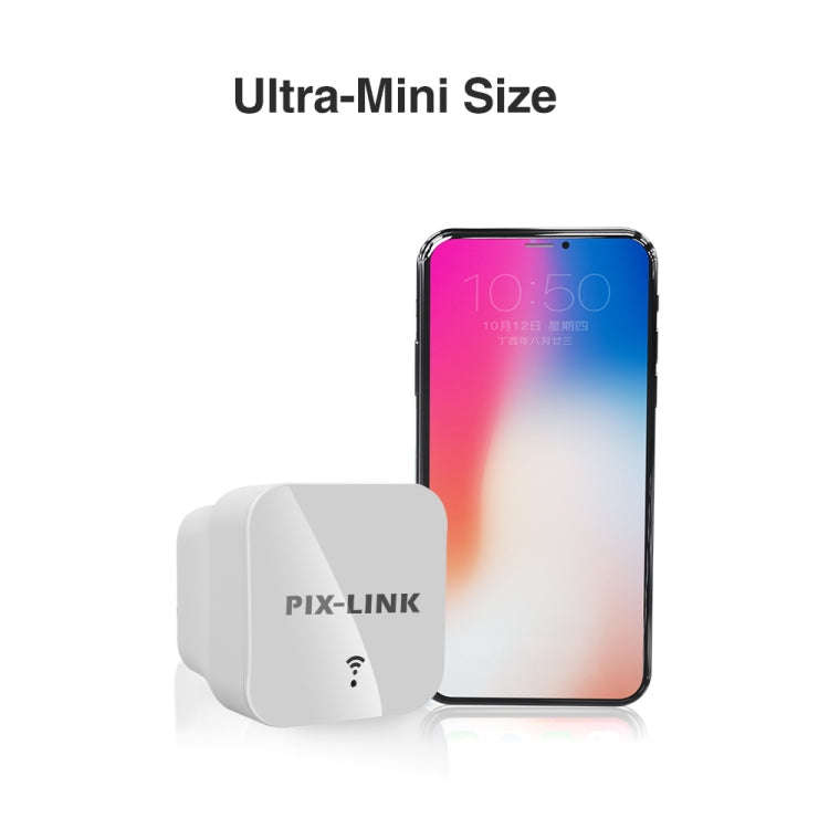 PIXLINK WR12 300Mbps WIFI Signal Amplification Enhanced Repeater, Plug Type:UK Plug